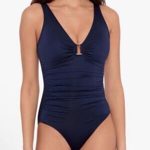 Lauren Ralph Lauren Navy Underwire Shaping One Piece Navy Swimsuit NWT Size 10